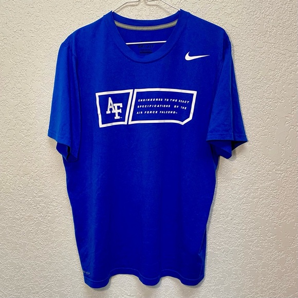Nike Air Force Falcons T-Shirt Men’s M Blue USAFA Short Sleeve Dri-Fit Tee Shirt - Picture 1 of 8